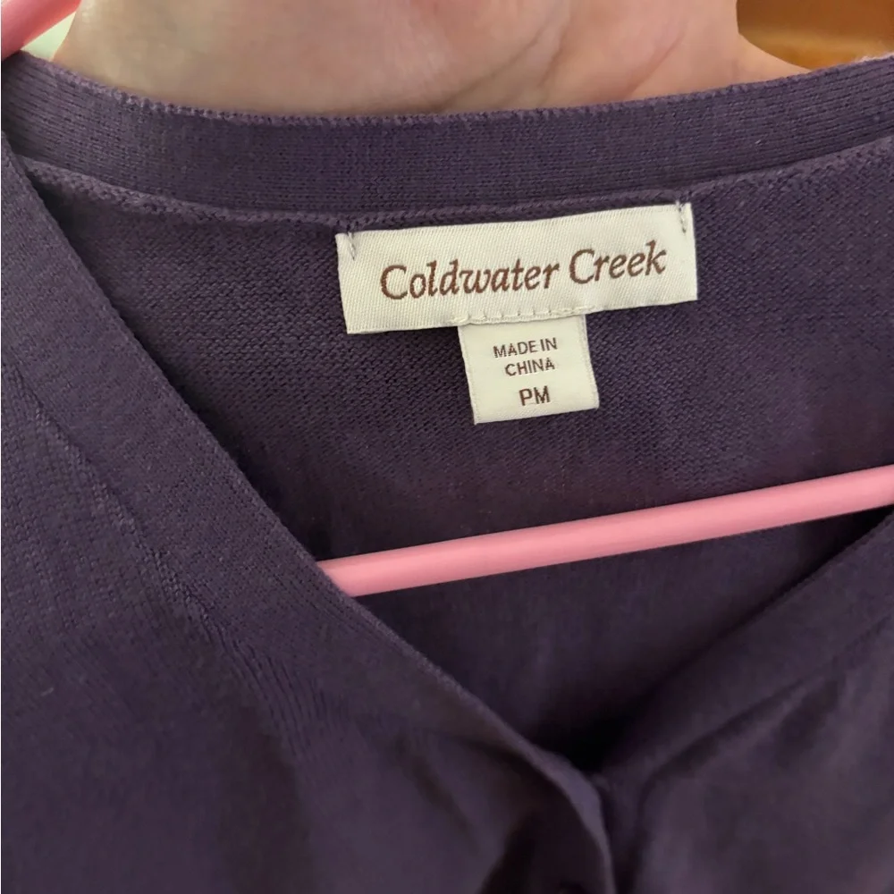 Coldwater Creek Deep Purple Button Down Top - Picture 2 of 5
